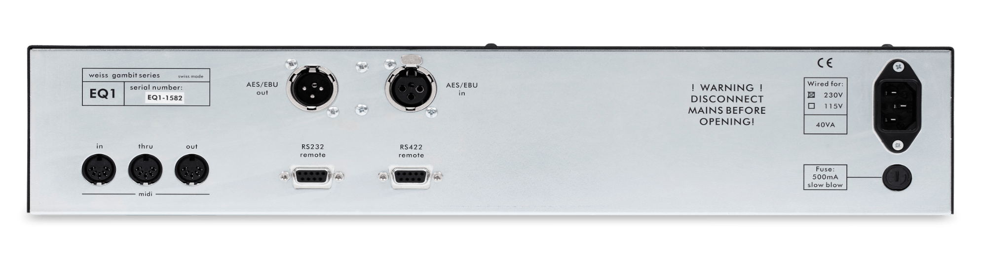 Weiss - Pro Audio - EQ 1 - Rear